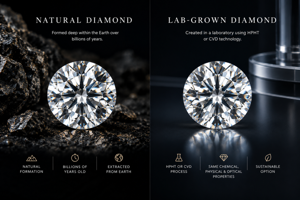 natural vs lab grown diamonds